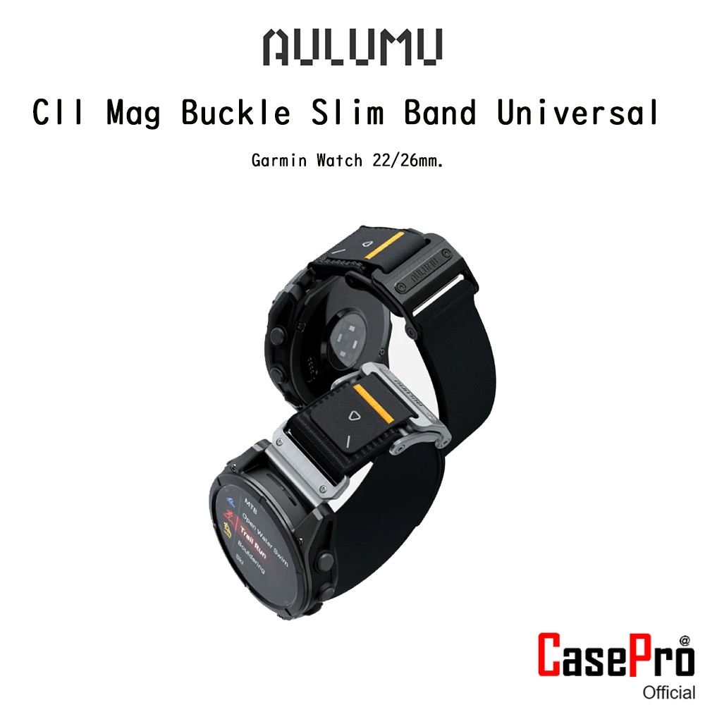 AULUMU C11 Mag Buckle Slim Band Universal สายนาฬิกาแบบผ้าไนลอนเกรดพรีเมี่ยม สายสำหรับ Garmin Watch 2