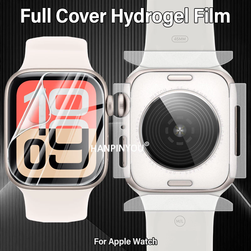 คลุมทั้งหมดตําแหน่งห่อขอบป้องกันสําหรับ แอปเปิล ดู ชุด Apple Watch 11 10 กับ 3 พิเศษ 3 2 พิเศษบางซ่อมรอยขีดข่วนหน้าจอด้านหลังฟิล์มไฮโดรเจ