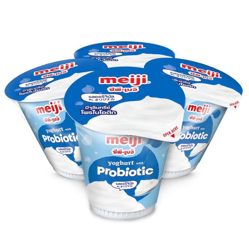 เมจิโยเกิร์ตรสธรรมชาติ 135กรัม แพค 4 Meiji Yoghurt Plain 135g. Pack 4 [หมายเลขบาร์โค้ด 8850329315444 ]