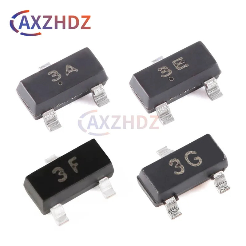 100PCS BC856 BC857 SOT-23 BC856A 3A BC856B 3B BC857A 3E BC857B 3F BC857C 3G SMD PNP 45V 65V 100mA 0.