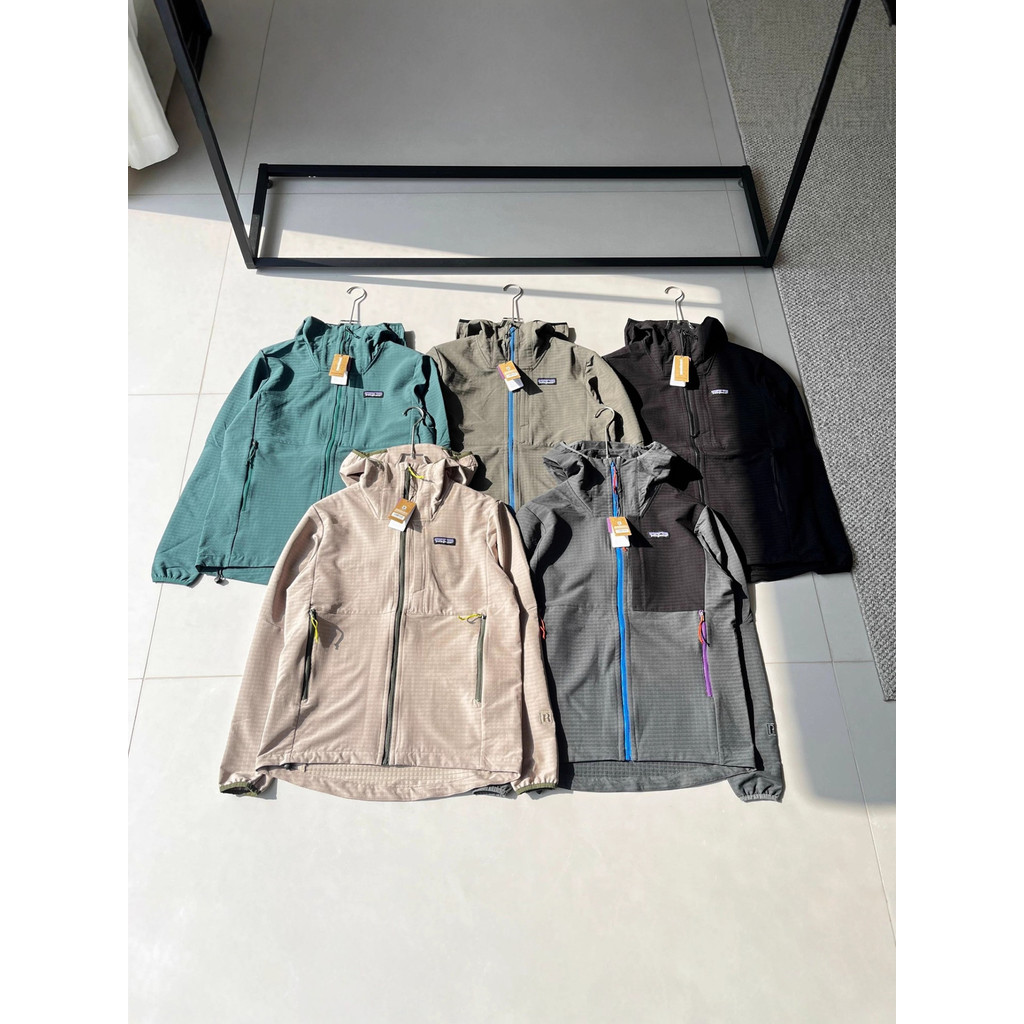 CSVS Patagonia TechFace Hoody กีฬากลางแจ้งเครื่องมือลําลองกันลม Soft Shell Hooded Zipper Jacket