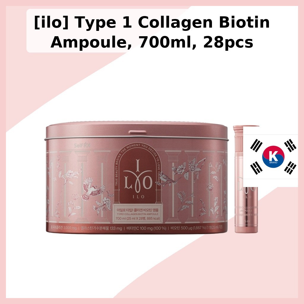 [ilo] Type 1 Collagen Biotin Ampoule (25ml x 28pcs) / เครื่องดื่มคอลลาเจนชนิดน้ําระดับพรีเมียมสําหรั