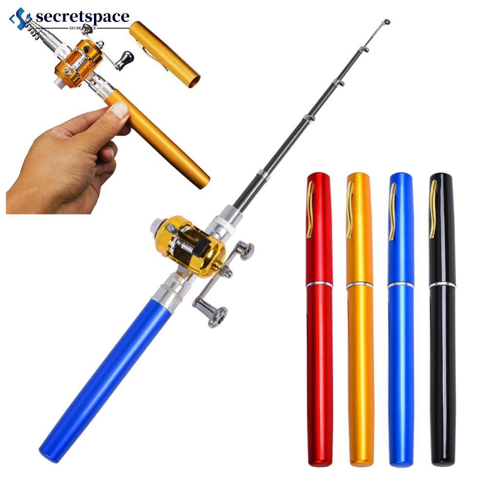 SECRETSPACE 1M Mini Pen Fishing Rod Retractable Pocket Ice Fishing Pole Ultra-Light แบบพกพา Long Cas