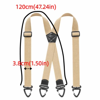 LAMIABOTTE Suspenders, Heavy Duty Y-Type X-Type Elastic Pants Braces, Simple กว้าง 3.8 ซม.พร้อม 3/4 Rotatable Gripper Clasps Retro ปรับ Suspenders ทํางานใช้