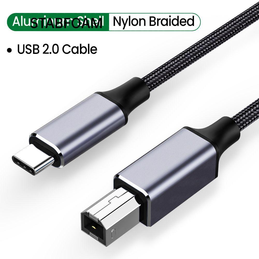 STABFOAM USB Type-C ถึง USB B 2.0 Scanner ปลั๊กเคลือบทองทนทานความเร็วสูงสําหรับ