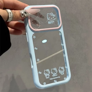 คู่สีความคมชัดหน้าต่างขนาดใหญ่เหมาะสําหรับ แอปเปิล 17 เคสโทรศัพท์มือถือ ไอโฟน16/15/13 โปร่งใส 14 ปกอ่อน 12 ผู้หญิง
