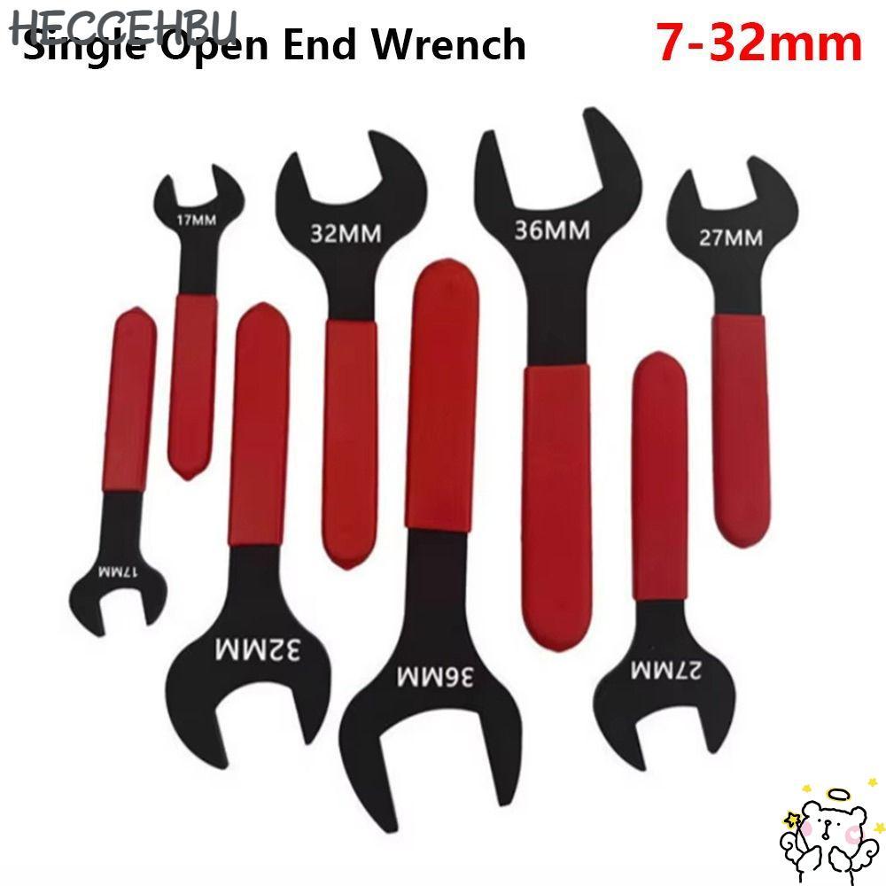 HECCEH31 1 ชิ้นประแจปลายเปิดเดี่ยว, บาง 15 องศา Offset มุม U-Shaped Spanner, หัวแบน Blackening 7-32 มม.เมตริกเดี่ยวหัวประแจคงที่สําหรับซ่อมรถยนต์