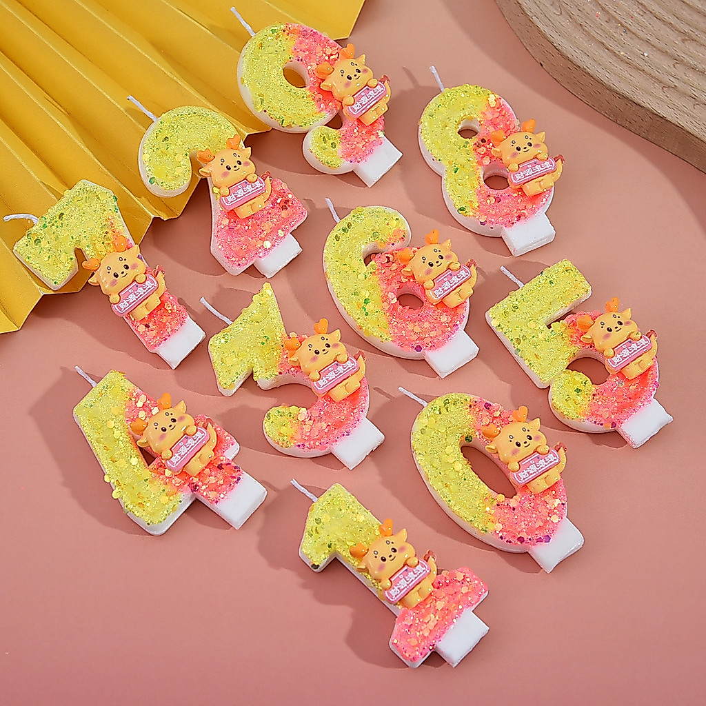 Creative Fawn Money Rolling วันเกิดจํานวนเทียนผู้ใหญ่ปาร์ตี้เด็กหนึ่งปีเค้กตกแต่งขนมหวาน