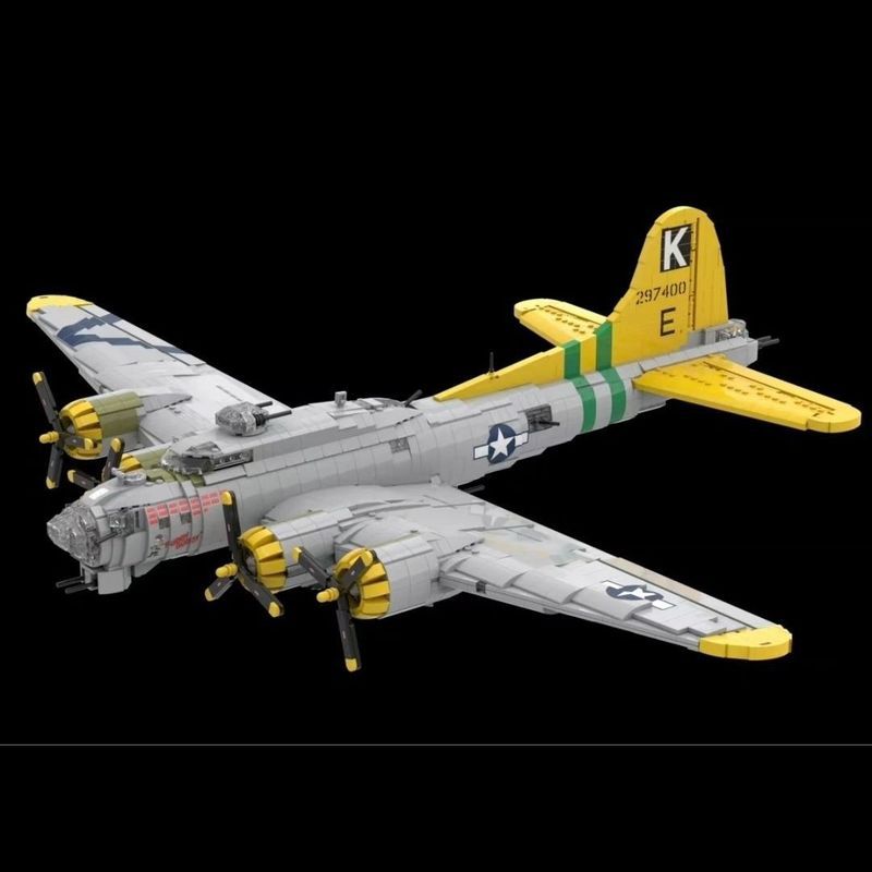 Overseas MOC Boeing B-17 Flight Fortress Bomber Fighter เครื่องบินรุ่นปริศนาประกอบบล็อกตัวต่อ