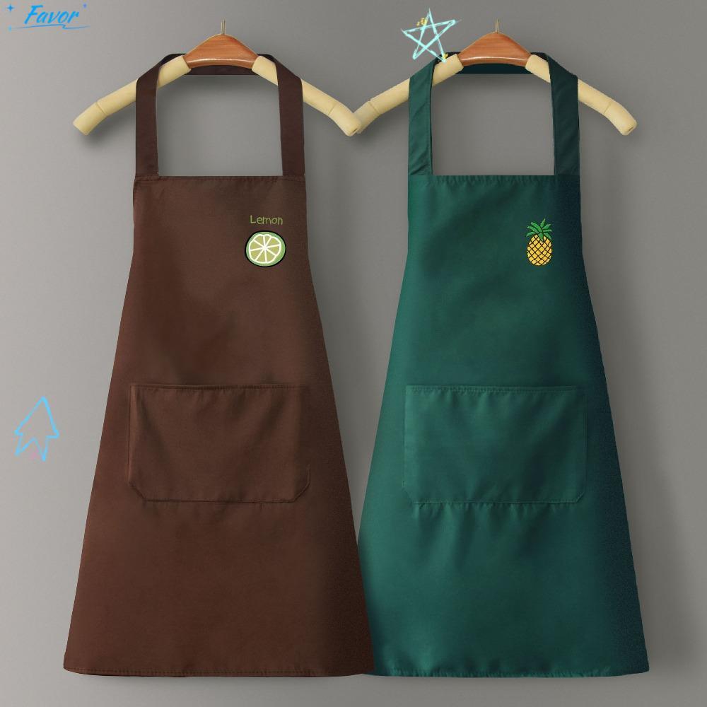 FAVOR Kitchen Smock, ผ้ากันเปื้อนกันน้ําแขนกุด, กันน้ํามันสามารถเช็ดมือ PVC Nail Art Cafe Workwear