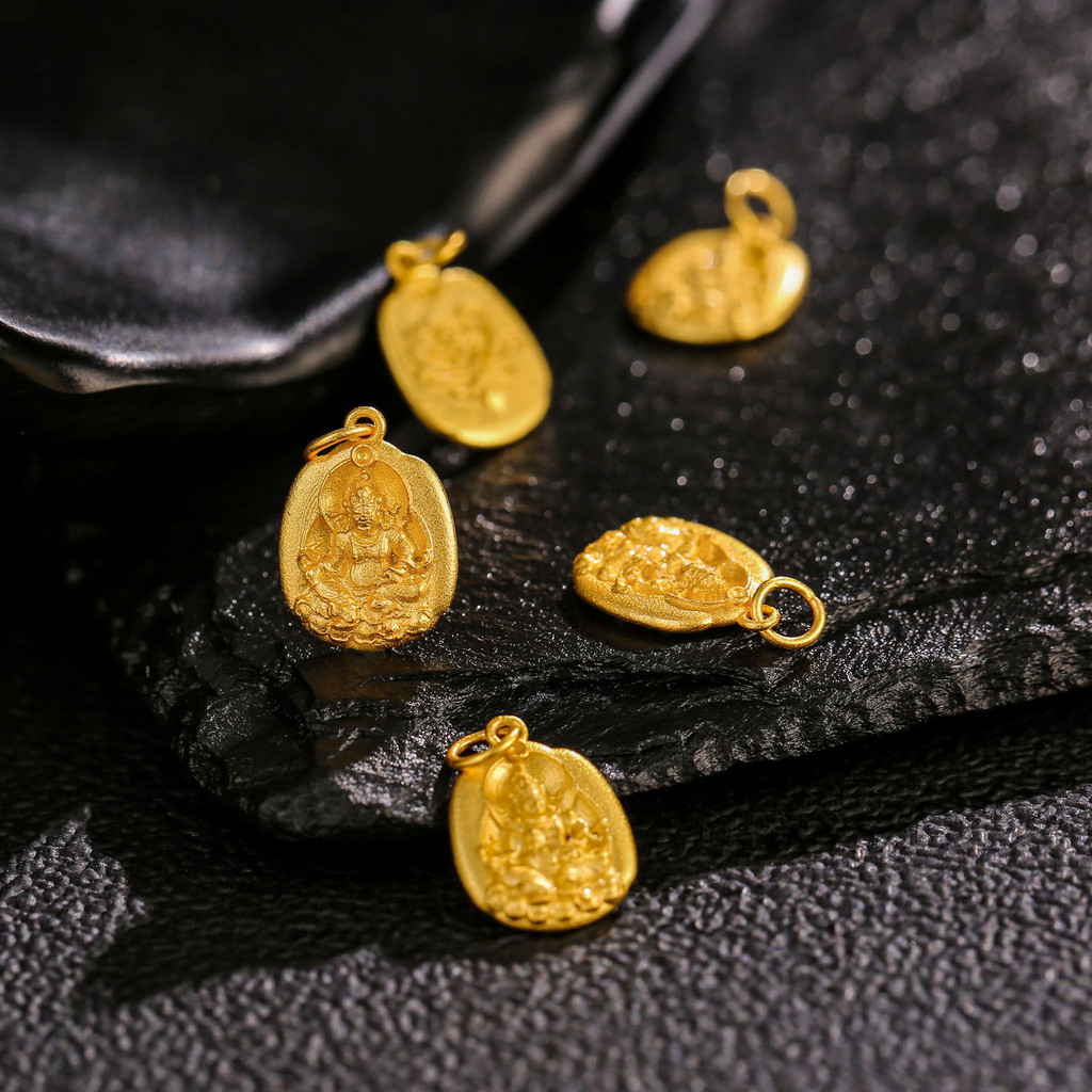 ทั้งร่างกาย S925 ชุบเงิน 24K Gold God of Wealth จี้ diy จี้อุปกรณ์เสริม