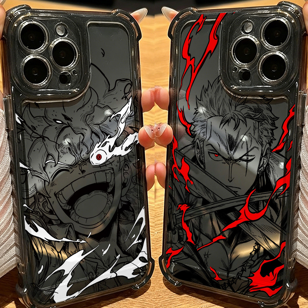 One Piece Luffys ZorosปลอกสําหรับApple iPhone 17 Air 16 15 14 13 12 11 Pro Max X XR XSMAX 8 7 Plus Anti-drop Soft Black Clear Cover