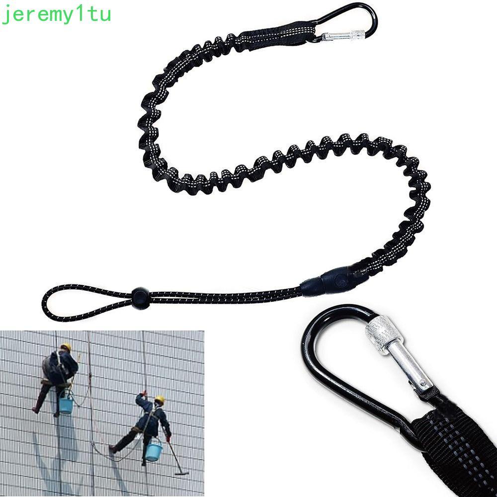 JEREMY เครื่องมือ Lanyard พร้อมสายหัวเข็มขัด, ขยายแบบพกพาคลิป Bungee Cord, สกรูที่ทนทานล็อค Carabine