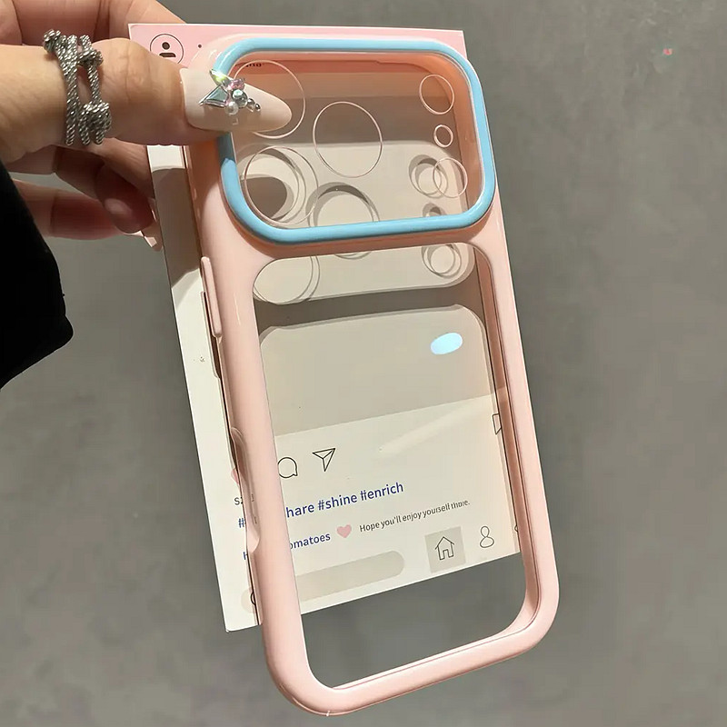 หรูหรา Candy Clear เคสโทรศัพท์สําหรับ IPhone 11 12 13 14 15 16 17 18 Pro Max Plus Air โปร่งใสกันกระแทกกันชนกลับกรณีฝาครอบ