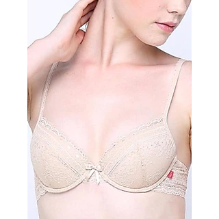 ELLE lingerie Padded bra ยกทรงรูปแบบมีโครงแต่งผ้าลูกไม้ - LB7533