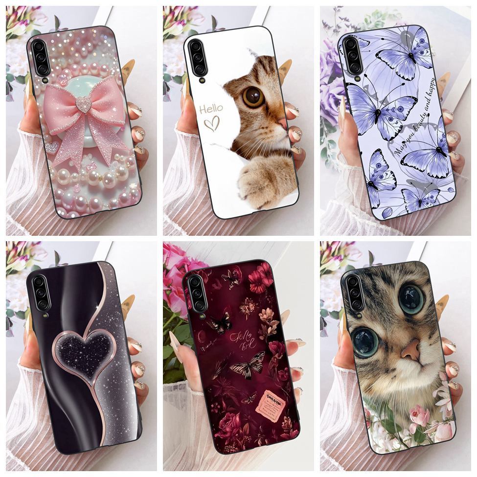สําหรับ Samsung Galaxy A90 5G กรณีน่ารักหรูหราดอกไม้ Cool ทาสีปลอกซิลิโคนอ่อนนุ่ม SM-A908B SM-A908N 