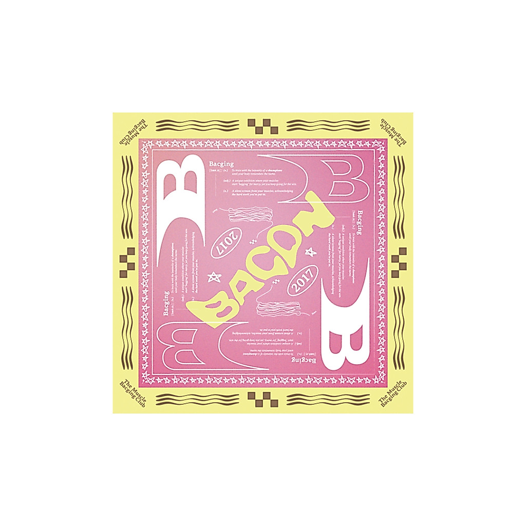 Bacon Time | The Muscle Bacging Club Bandana [Yellow/Pink] ผ้าโพกหัว ทีมเบคอนไทม์