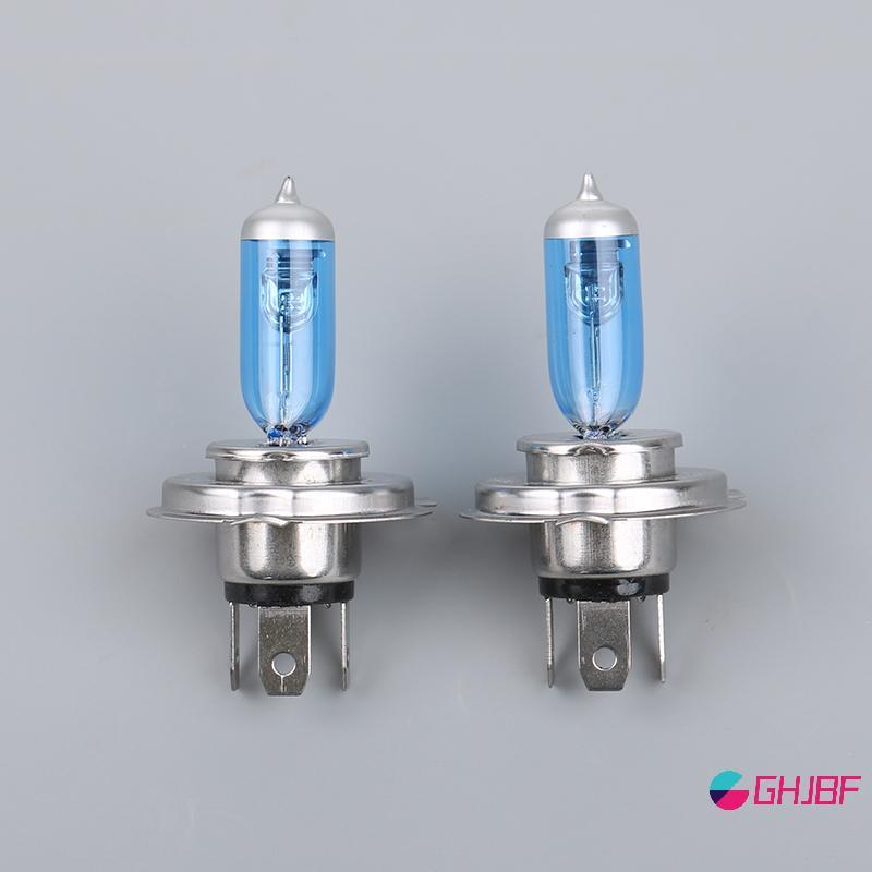 GHJBF] 2PCS Fanneck Scooter Moped ไฟหน้ารถจักรยานยนต์หลอดไฟ H4 P43T 12V 35/35W แสงสีขาว ศนเดิมคอเต่า