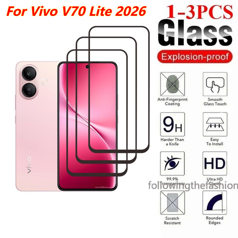 1-3 ชิ้นป้องกันกระจกสําหรับ Vivo V70 Lite 5G 2026 vivo V70 V 70 Lite FE 4G 5G ฟิล์มกระจกนิรภัย HD Cl