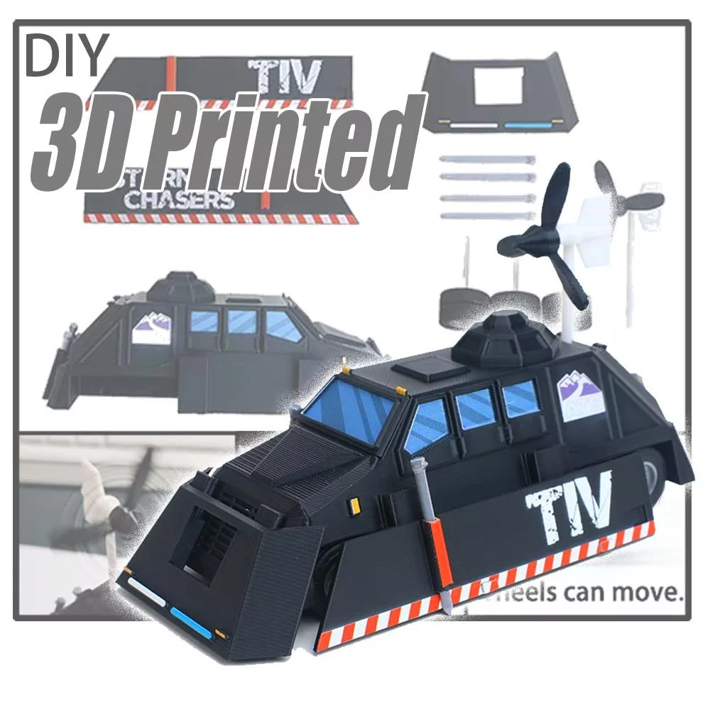 TIV2 Tornado Intercept Storm Chaser รถ ATS ดัดแปลงยานพาหนะ DIY 3D พิมพ์เคลื่อนย้ายได้งานอดิเรกของเล่นสะสม