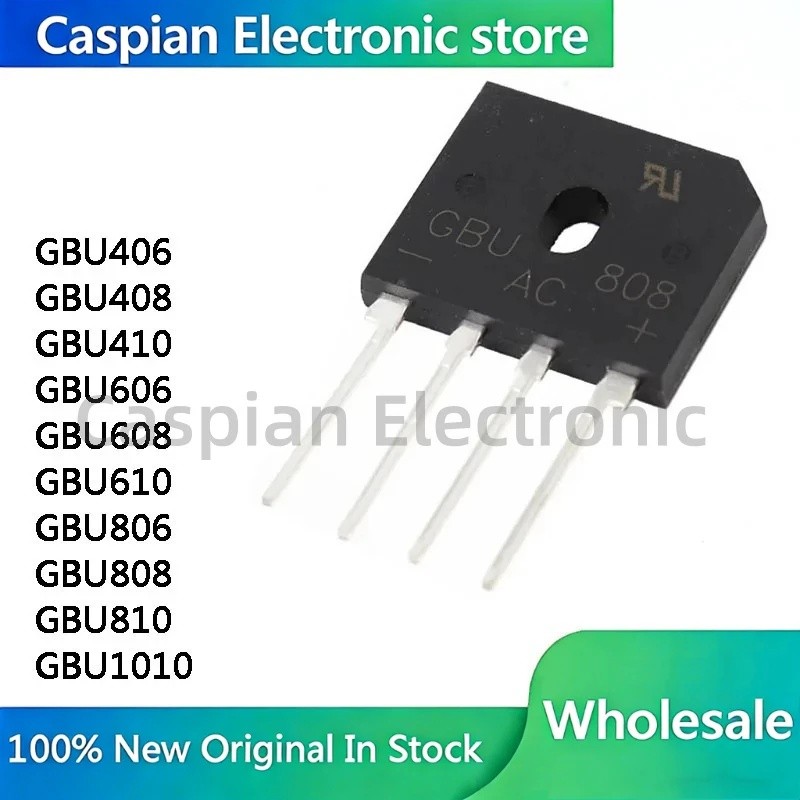 5 ชิ้น GBU406 GBU408 GBU410 GBU606 GBU608 GBU610 GBU806 GBU808 GBU810 GBU1010 Rectifier Bridge สต็อก
