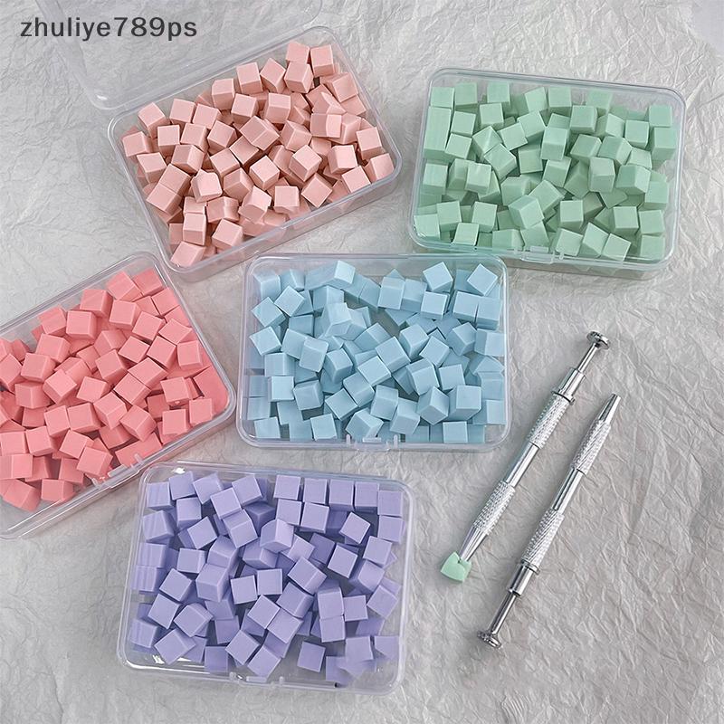 Zhuliye789ps] 50/100 ชิ้นสแควร์เล็บฟองน้ําชุดGradientเล็บแปรงเจลโปแลนด์ออกแบบเล็บฟองน้ําคว้าปากกาเครื่องมือใหม่