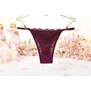 พร้อมส่ง💥LadyCloset Shop💥(N653) กางเกงในเอวสายเดี่ยว แต่งด้านหน้าลูกไม้ สวยเซ็กซี่
