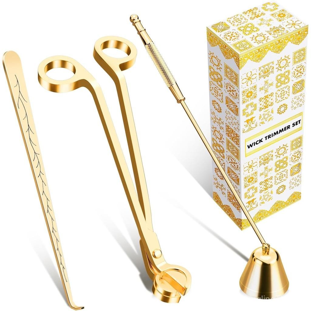 Calary Candle Wick Trimmer, Candle Snuffer และ Wick Dipper & Accessory Set, 3 in 1 Care Kit for Cand