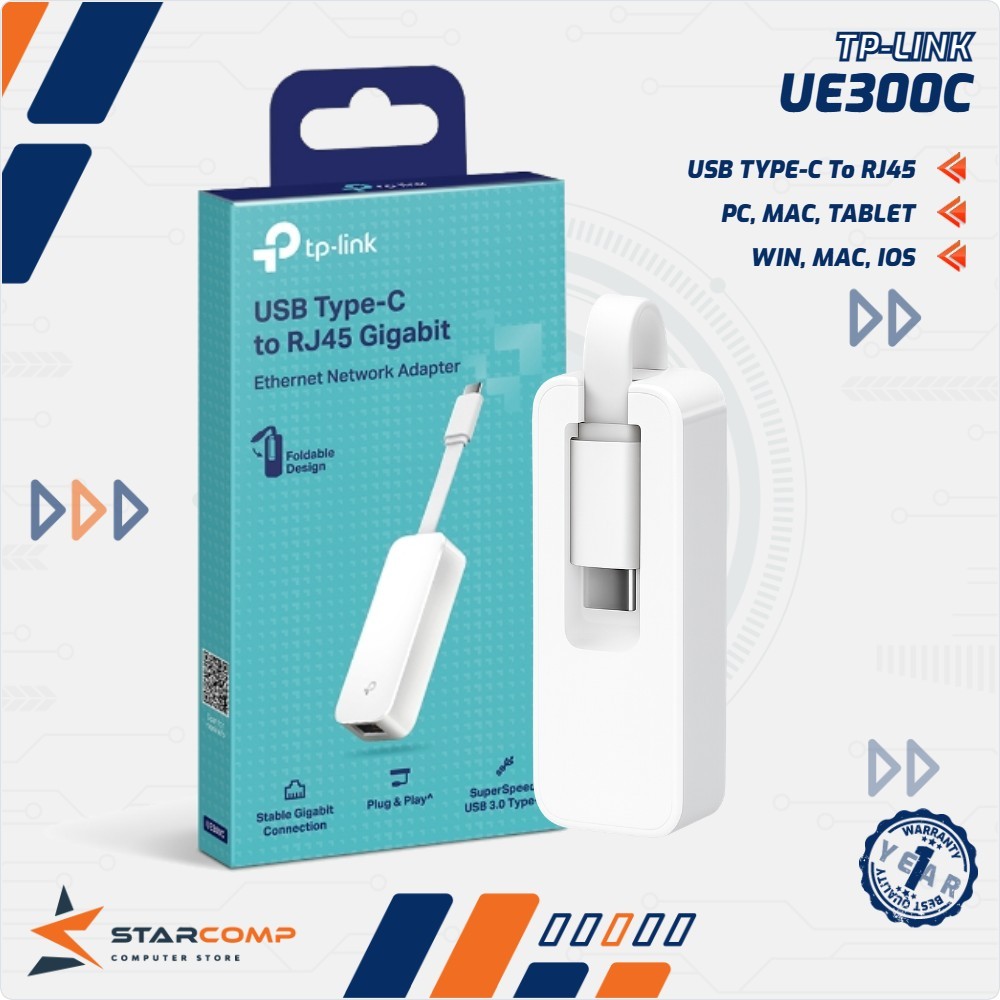 TP-Link UE300C USB Type-C ถึง RJ45 Gigabit Ethernet Network Adapter