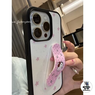 ที่วางพลาสเตอร์ลายดาวสีชมพูน่ารักบนพื้นขาว KT For iphone 17 16 15 14 13 12 11 pro max เคสไอโฟนสวยๆ กันกระแทก เคสป้องกัน