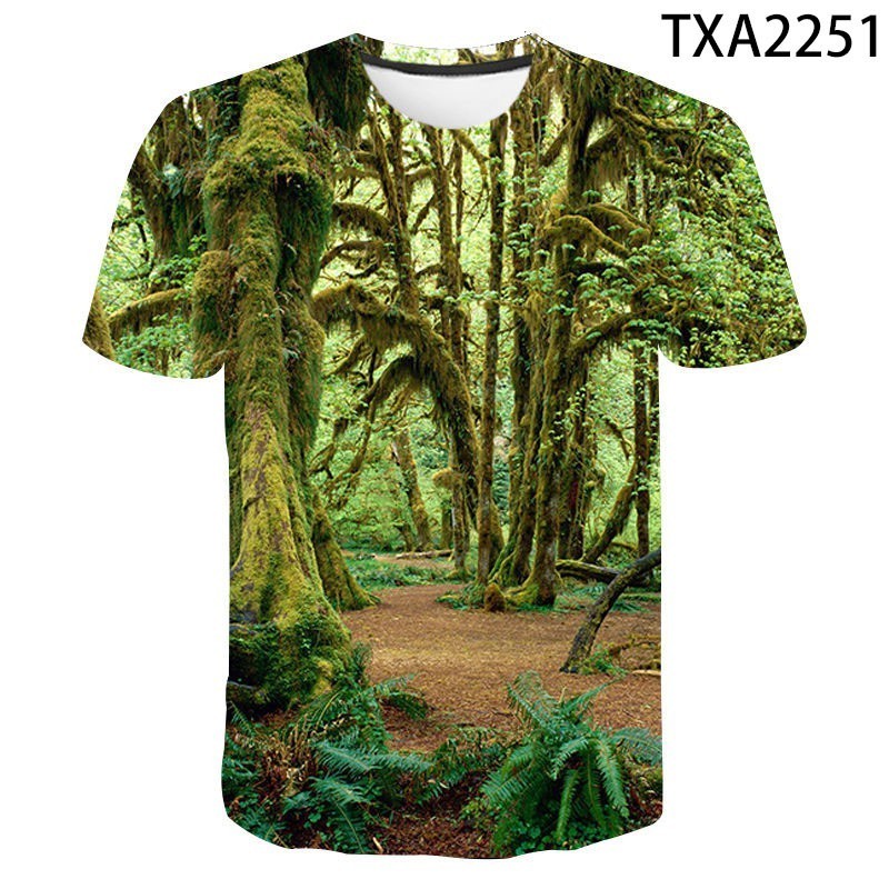 บุคลิกภาพใหม่ Tree man พิมพ์เสื้อยืดผ้าสุทธิ 3D T เสื้อXS-6XL