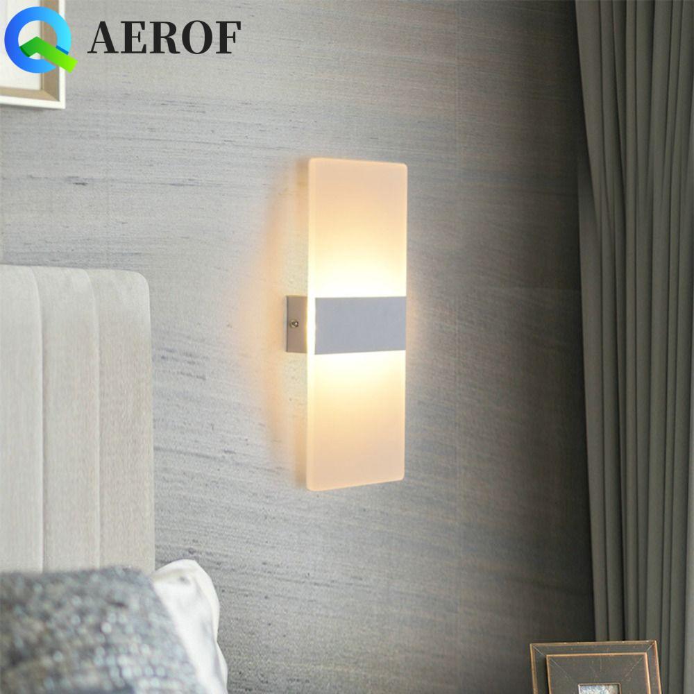 AEROF โคมไฟติดผนังเหมาะสําหรับข้างเตียง Led บันไดตกแต่งสําหรับเตียงห้องนั่งเล่นระเบียงทางเดินแสงโคมไฟกลางคืน