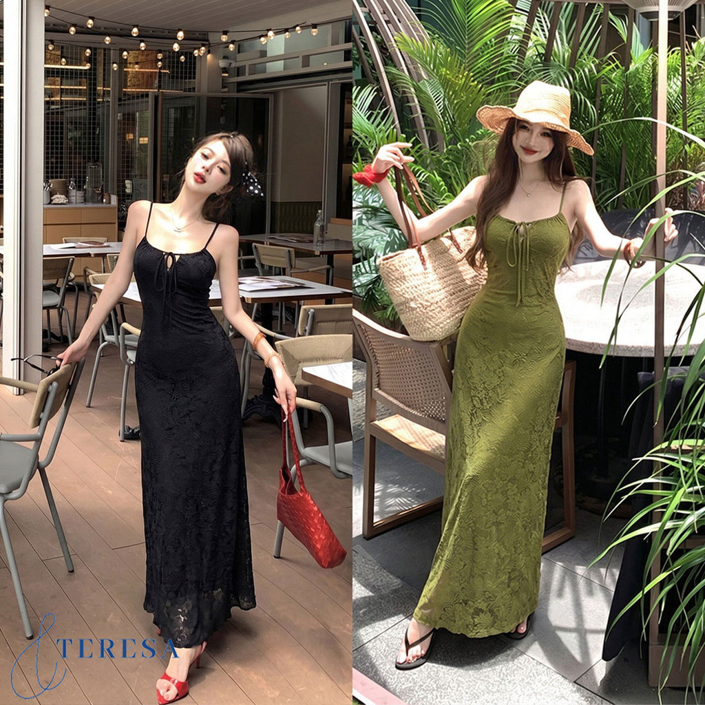 ชุดเดรสสายเดี่ยวทรงยาว ใส่ไปดินเนอร์ หรูหรา มีออร่า ดึงดูดสายตา