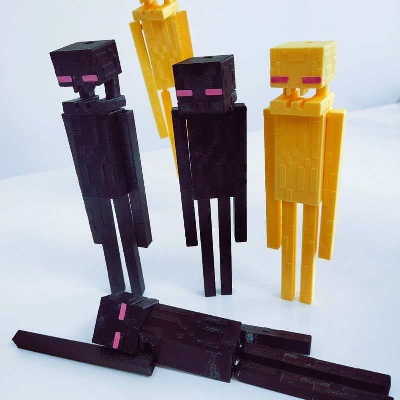 MC Minecraft Ending Man Doll การพิมพ์ 3D Multi-Joint Action Figure รูปสีดําเล็กๆรุ่นของเล่น สินค้า _ คลังสินค้าพร้อม