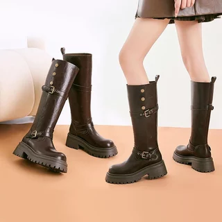 ⚡จัดส่งในประเทศไทย⚡boots รองเท้าบูทแคชชวล 1.77 นิ้ว รองเท้าบูทแคชชวลแบบแพลตฟอร์ม สไตล์เรโทร ใช้ได้ทุกฤดู
