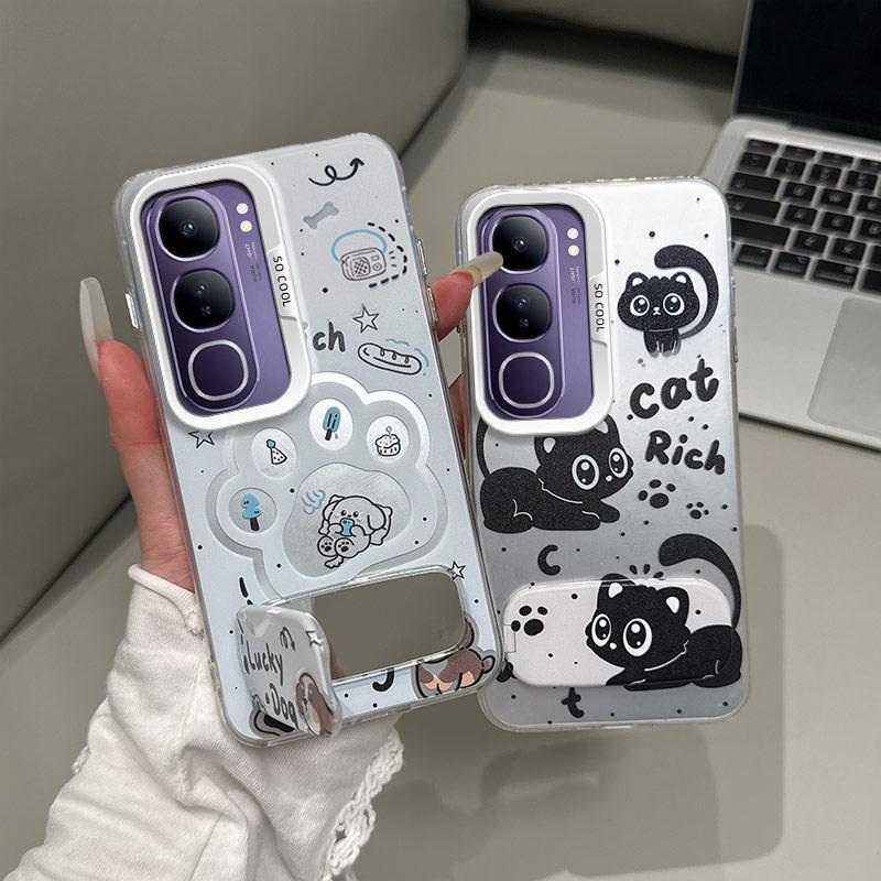 Lucky Dog Cat Rich case เหมาะสําหรับ vivo Y19s 4G, Y19s Pro, Y29 5G Cute Animal & Anime Character Ba