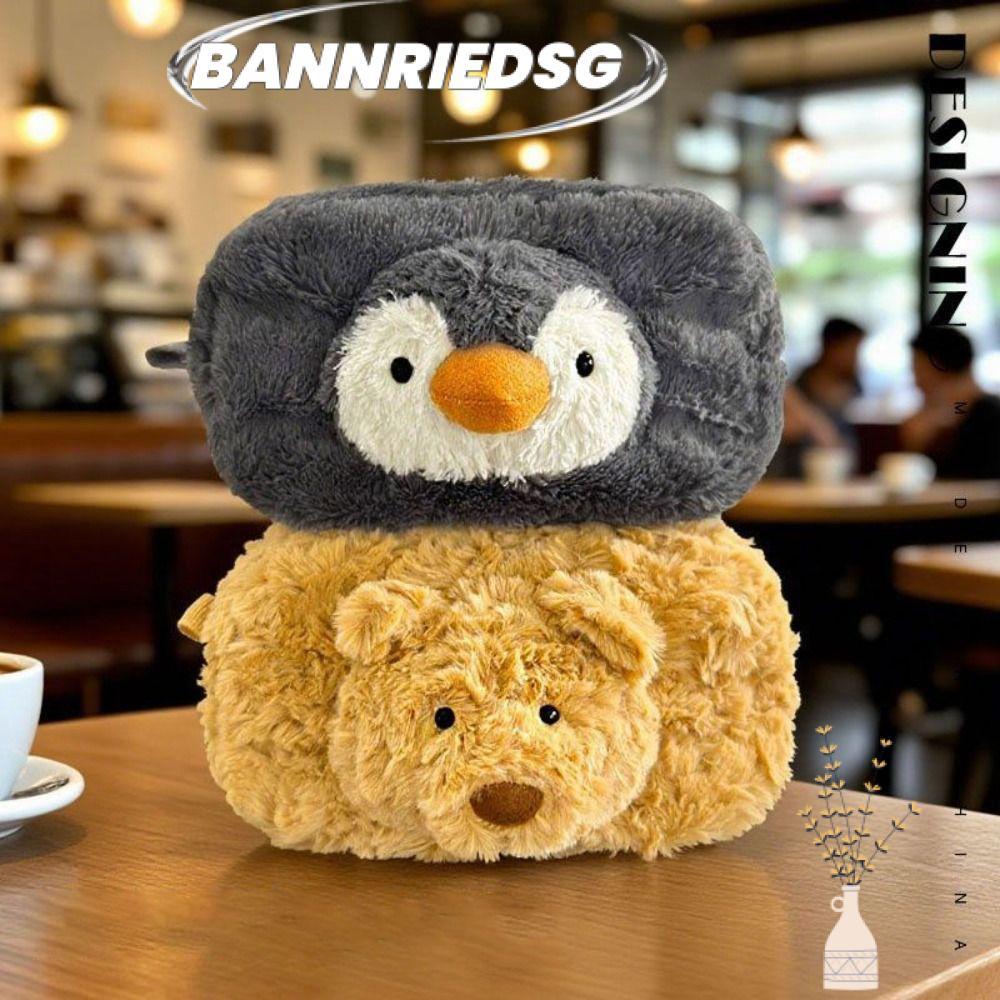 BANNRIEDSG989YR ดินสอ, Soft Touch Plush ปากกากระเป๋า,การ์ตูนขนาดใหญ่ความจุหมี/Penguin เครื่องเขียนกร