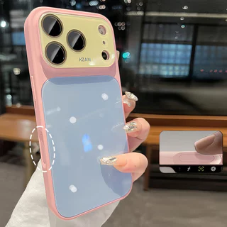 เคสโทรศัพท์หน้าต่างขนาดใหญ่สีตัดกัน Dopamine สไตล์ใหม่สําหรับ iPhone 17 Pro Max 16 15 14 13 Pro Max ครอบคลุมเต็มรูปแบบกันกระแทกฝาหลัง