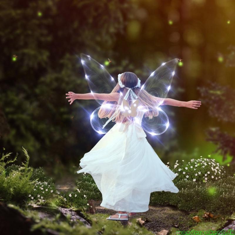 Wonderpakea2 Fairy Wings แต่งตัว Led Angel Wings ผีเสื้อ Fairy Wings ชุดฮาโลวีน