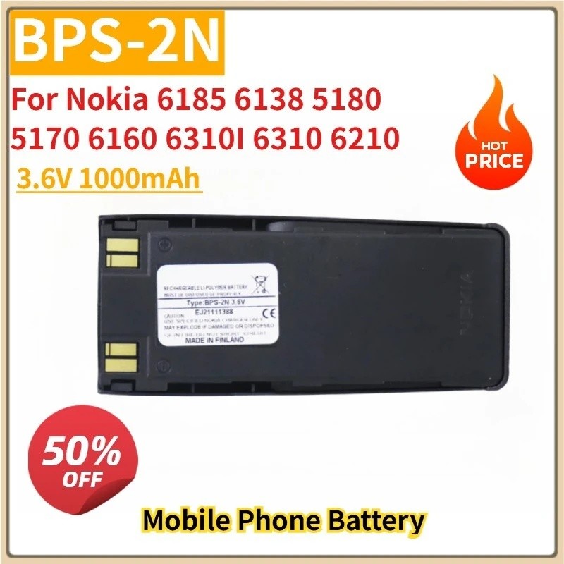 เปลี่ยนแบตเตอรี่โทรศัพท์มือถือ BPS-2N 3.6V 1000mAh สําหรับ Nokia 6185 6138 5180 5170 6160 6310I 6310