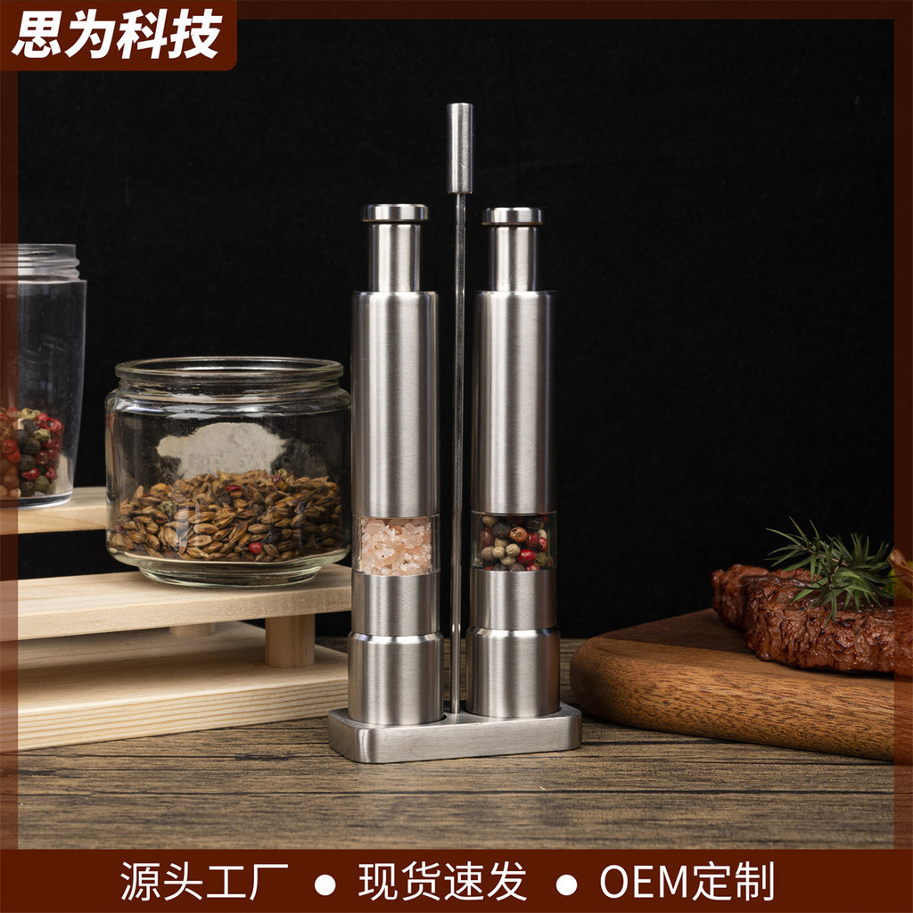 Manual grinder stainless steel press grinder mini set pepper mill solid spice grinder