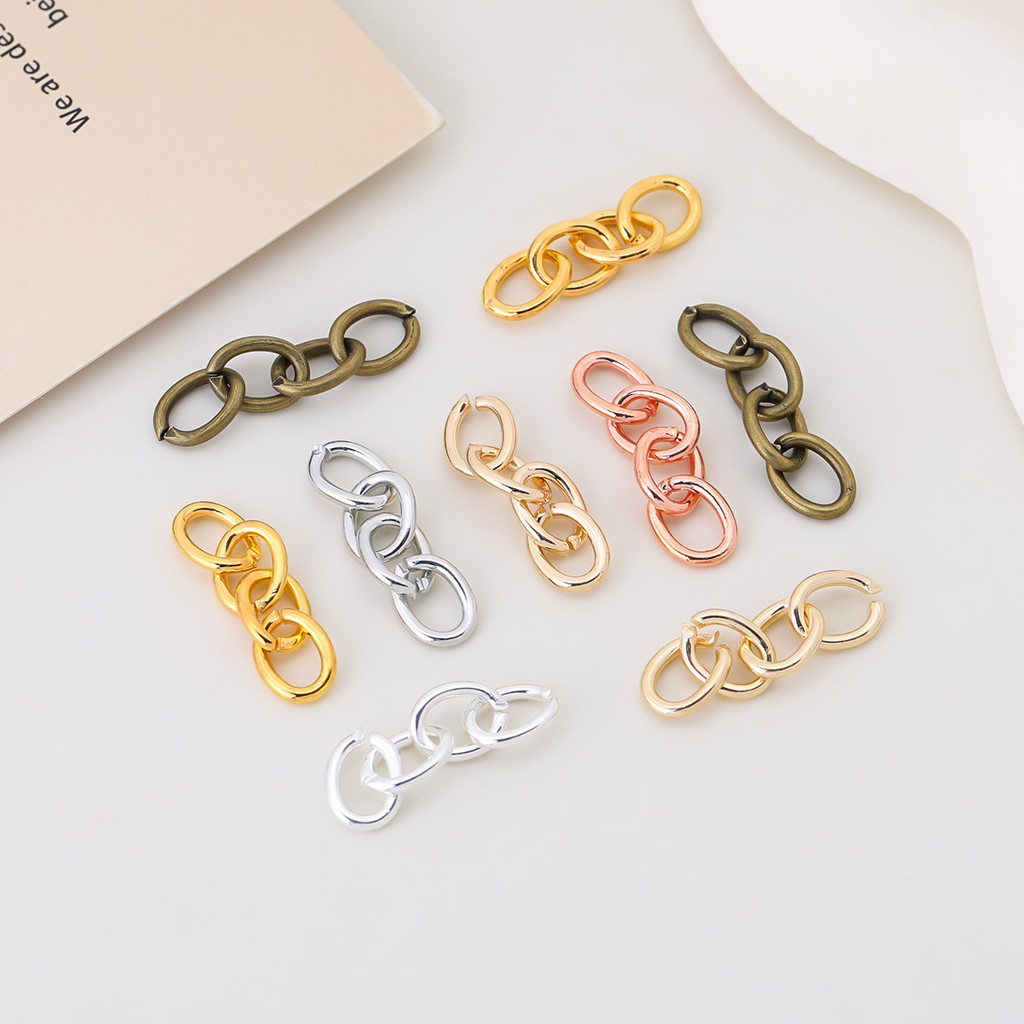 START-UP✨✨50 ชิ้น 7 * 22 มม. สแตนเลสสี่โซ่ขยายโซ่สำหรับ diy พวงกุญแจสร้อยคอสร้อยข้อมือทำอุปกรณ์เสริม