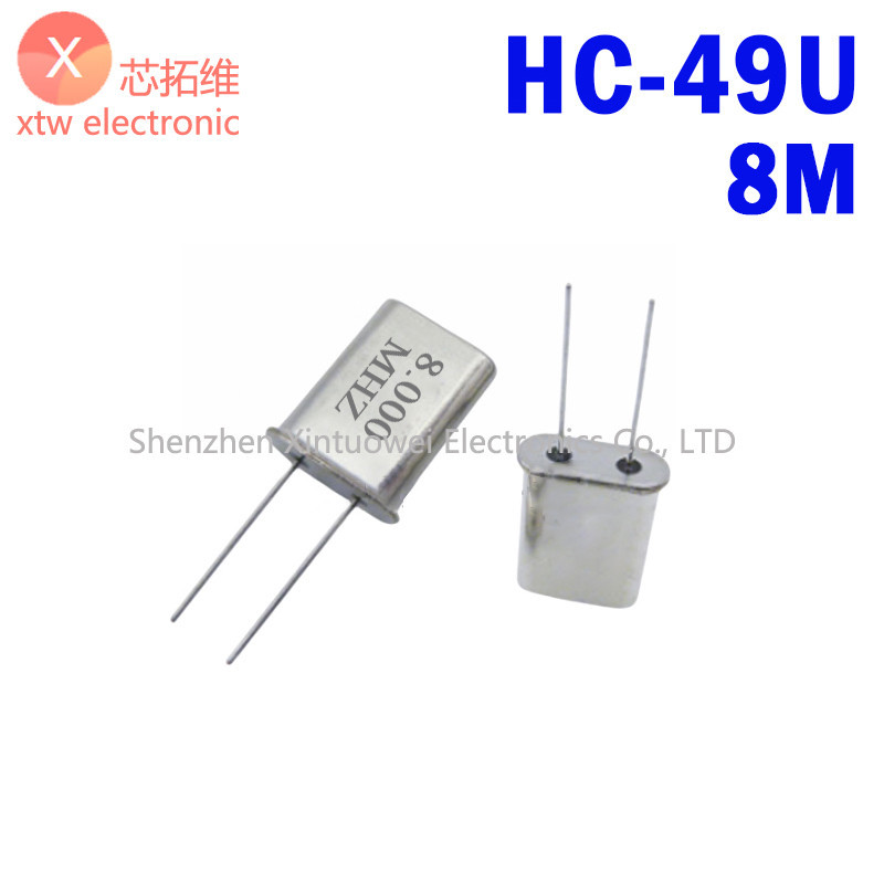 (10 ชิ้น) HC-49U 8M การแทรกโดยตรง Passive Crystal Oscilator 2P 8.000MHz 8MHz คริสตัลควอตซ์