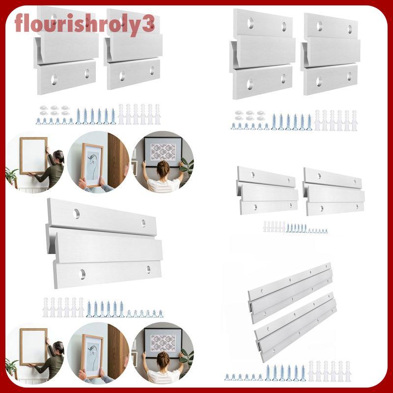[Flurish] 4 ชิ้น Cleat Picture Hanger Aluminium Z Hanger Interlocking Wall Brackets Photo Support เห