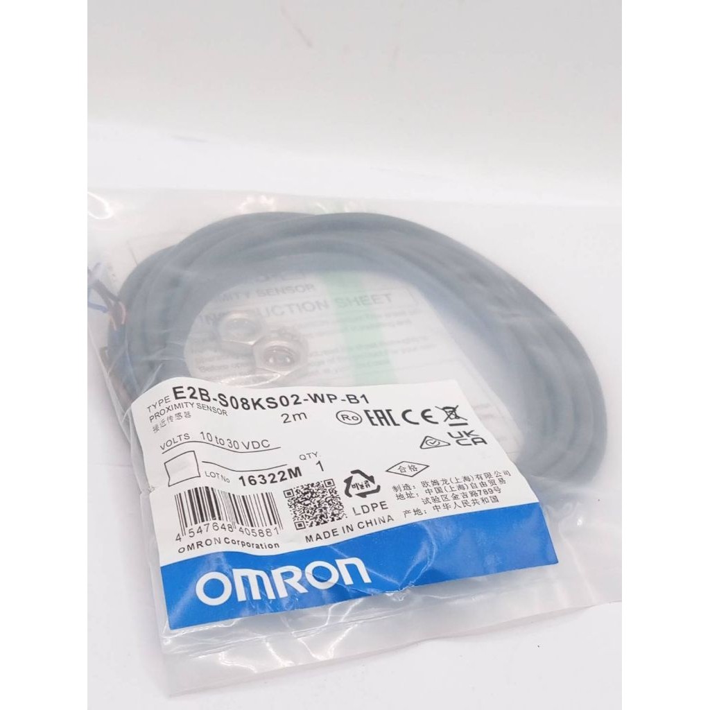 E2B-S08KS02-WP-B1 Proximity Sensor รุ่น E2B-S08KS02-WP-B1. 10 ถึง 30 VDCระยะการตรวจจับ: 2 เมตร จัดส่