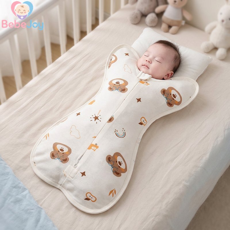 Baby Swaddle Sleep Sack ทารกแรกเกิดผ้าฝ้ายนุ่ม Breathable Anti Startle ซิปคู่ 0 3 เดือน