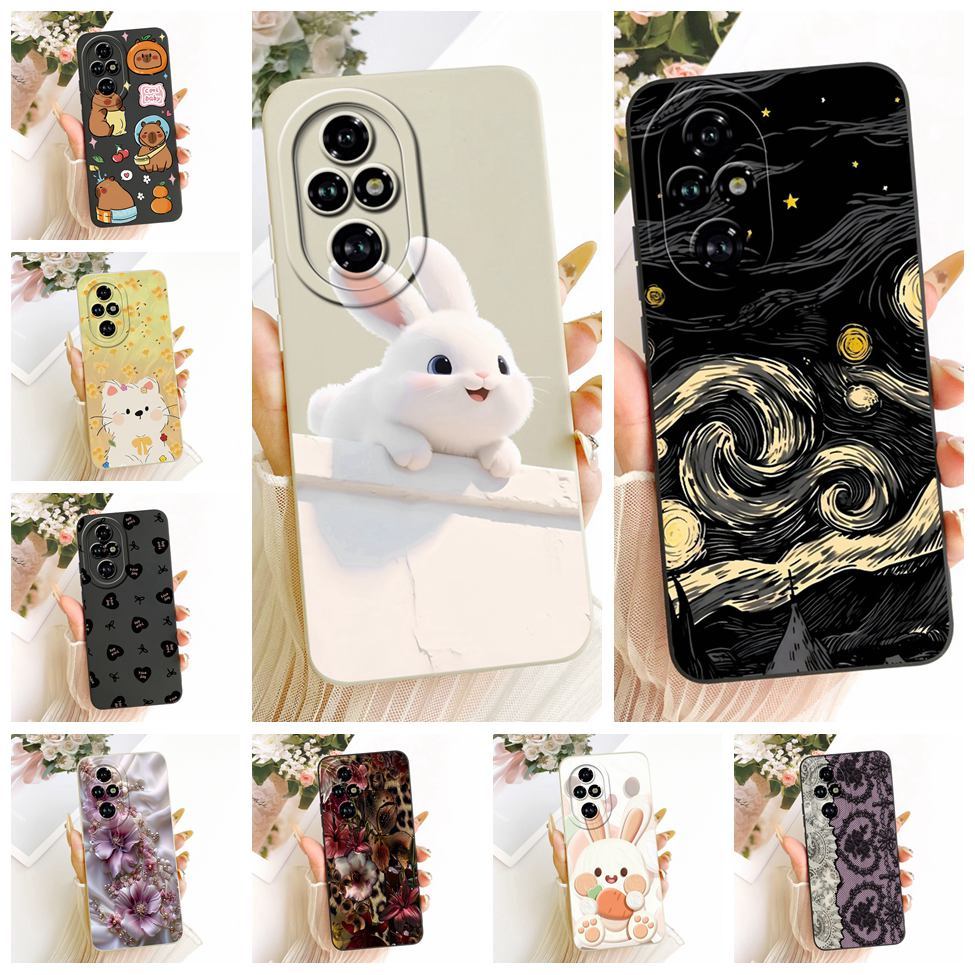 สําหรับ Honor 200 กรณีแมวน่ารักหรูหราแฟชั่น Love ตลกทาสีเคสโทรศัพท์ ELI-NX9 ELI-AN00
