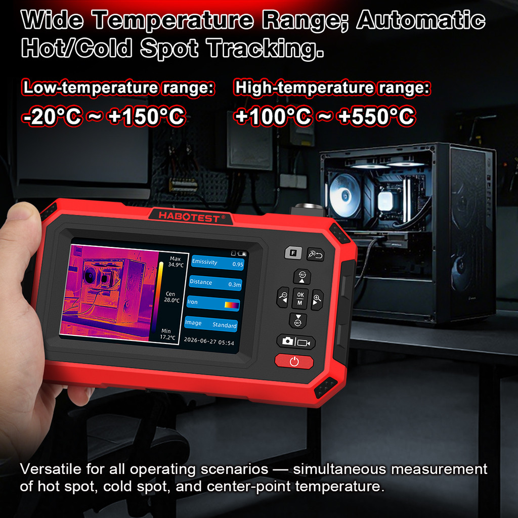 HT669IR 2-in-1 อินฟราเรดความร้อนการถ่ายภาพ Endoscope 720P Borescope กล้อง Super Res 192x192 3m สาย 4