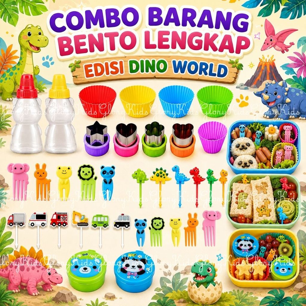 Combo Bento Comel Acuan ชุด Bento อุปกรณ์เสริม Bekal Kome เด็กกล่องอาหารกลางวัน Alat Hiasan Bento 便盒