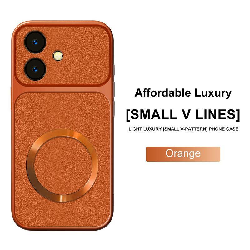 สําหรับ OPPO A5 PRO A3X A3 A5i ทันทีเปลี่ยน 17 หนังแม่เหล็กเคสโทรศัพท์ลายลิ้นจี่ Anti-Drop ขนาดใหญ่ดูหน้าต่าง TPU กรณี